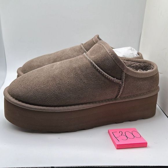 CUSHIONAIRE Women's Genuine Suede Cozy Mule Platform +Memory Foam 11 TAUPE - Picture 3 of 7